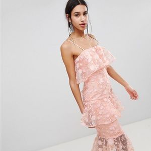 ASOS DESIGN Tiered Floral Midi Dress